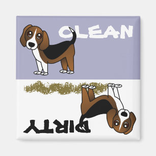Aimant sale propre de lave-vaisselle de beagle