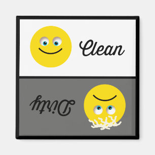 Aimant sale propre de lave-vaisselle d'Emoji