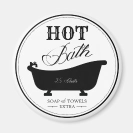 Aimant Salle de bain vintage Hot Bain Noir & Blanc