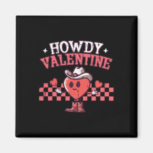 Aimant Salut Saint-Valentin Cowboy Cœur Rétro Cowgirl Fem