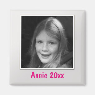 Aimant Salutation personnelle Silver Photo et texte perso