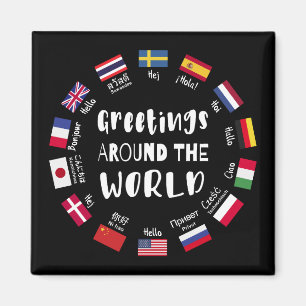 Aimant Salutations autour du monde, Bonjour dans toutes l