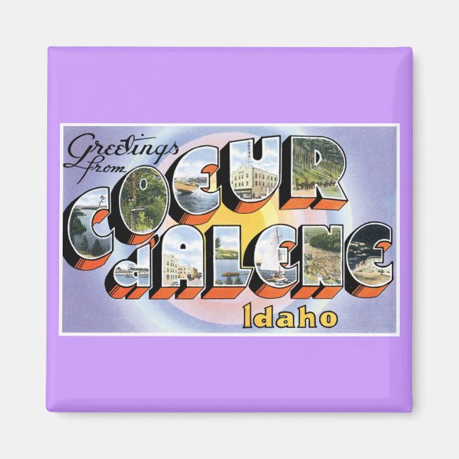 Aimant Salutations de Coeur d'Alene, Idaho ! (Devant)