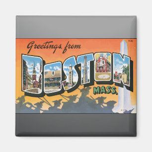 Aimant Salutations de Massachusetts de Boston, cru
