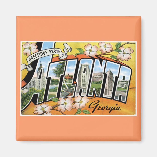 Aimant Salutations depuis Atlanta, GA ! (Devant)