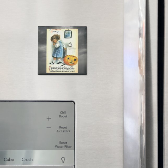 Aimant Salutations d'Halloween vintage (In situ (réfrigérateur))