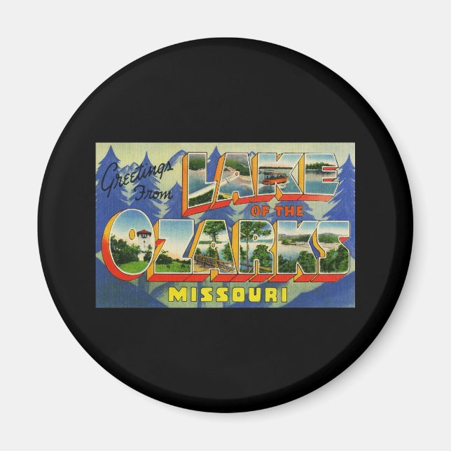 Aimant Salutations du lac des Ozarks Missouri (Devant)