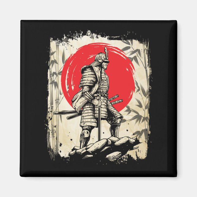 Aimant Samurai Guerrier japonais Héros Japon Swordsmen (Devant)