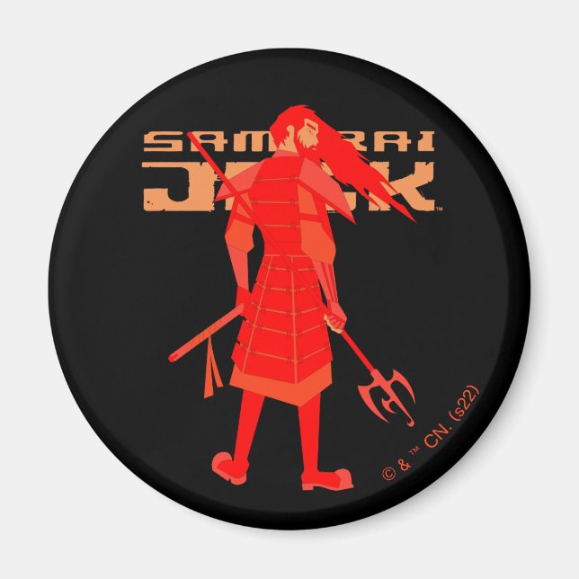 Aimant Samurai Jack Red Warrior Graphic (Devant)