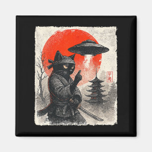 Aimant Samurai Ninja Chat Guerrier Ufo Cadeaux Anime Japo