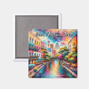 Aimant San Antonio Texas River Walk coloré