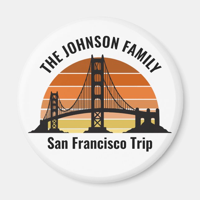 Aimant San Francisco Bridge Sunset Vacances personnalisée (Devant)