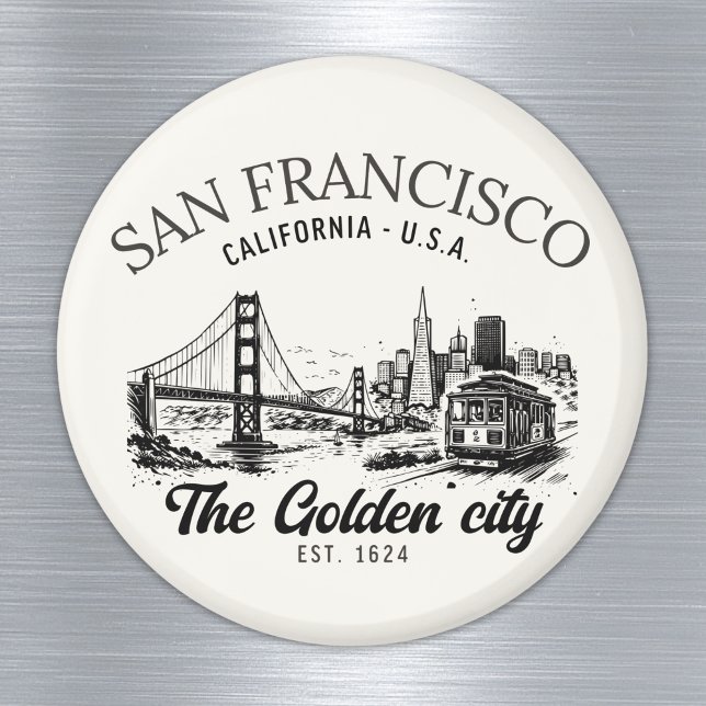Aimant San Francisco Golden Gate Vintage (Créateur téléchargé)