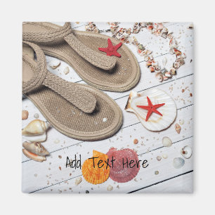 Aimant Sandales, Coquillages et Starfish à la plage