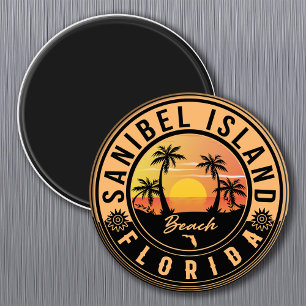 Aimant Sanibel Island Florida Retro Sunset Souvenirs