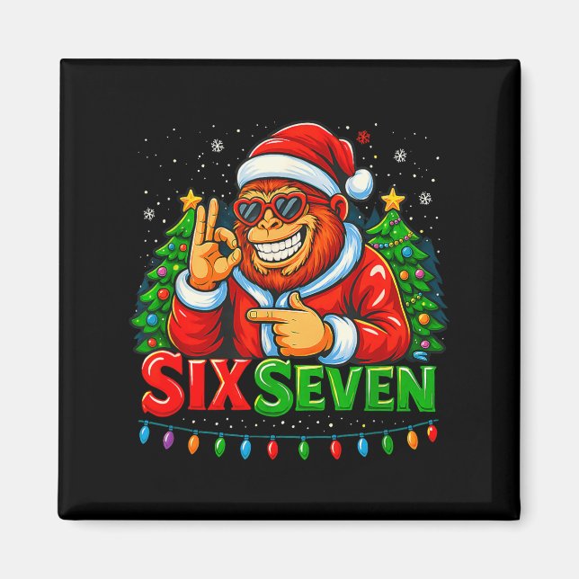 Aimant Santa Bigfoot Christmas Sasquatch 67 Funny Meme Si (Devant)