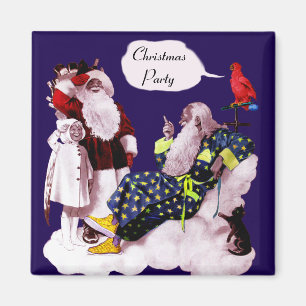 Aimant SANTA CLAUS , PETITE ANGEL & MERLIN Noël