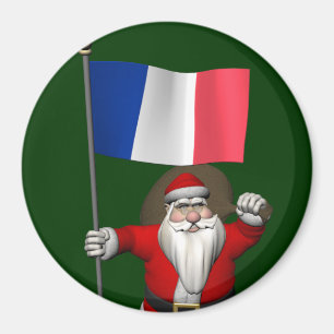 Aimant Santa Claus With Ensign Of France