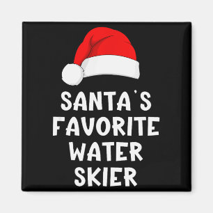 Aimant Santa de Noël Skieur nautique préféré Ski Ski