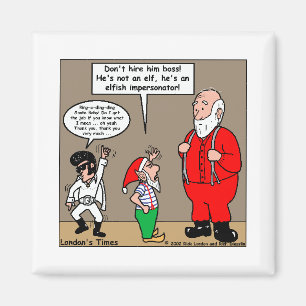 Aimant Santa & Elves Impersonator Funny Gifts & Tees