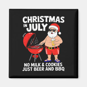Aimant Santa pas de lait biscuits juste BBQ Noël drôle en