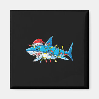 Aimant Santa Shark Christmas Lights Sharkma Tree Xmas Bo