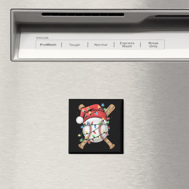 Aimant Santa Sports Christmas Baseball Player  (In Situ (Lave-vaisselle))