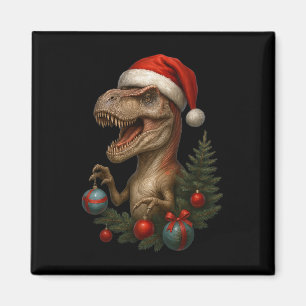 Aimant Santa T-rex Noël Dinosaure drôle de vacances 
