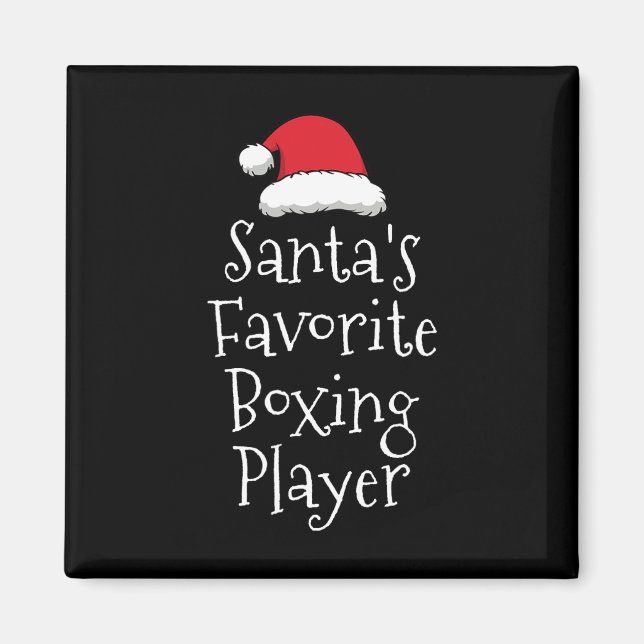 Aimant Santas Joueur favori de boxe - Noël Funny Bo (Devant)