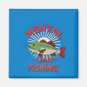 Aimant Santé mentale accrochée à la pêche