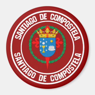 Aimant Santiago de Compostela Round Emblem