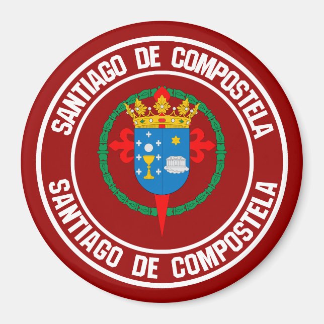 Aimant Santiago de Compostela Round Emblem (Devant)
