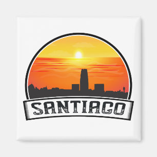 Aimant Santiago du Chili Vintage Skyline Sunset