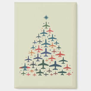 Aimant Sapin de Noël Avion Pilote Rétro Volant Vol