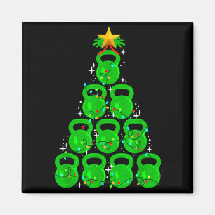 Aimant Sapin de Noël Kettlebell Xmas Gym Entraînement Fit