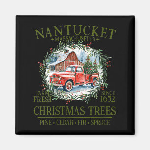 Aimant Sapins de Noël frais de la ferme de Nantucket pour