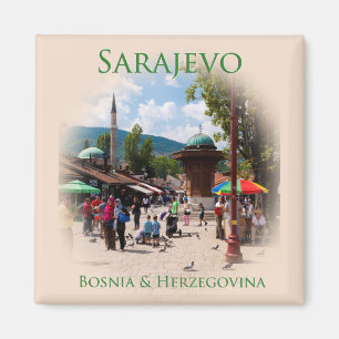 Aimant Sarajevo : Carré de pigeon dans le vieux bazar