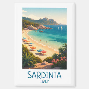 Aimant Sardaigne Italie Minimaliste Art de Voyage Vintage