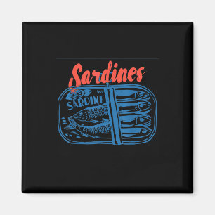 Aimant Sardines Poisson en Conserve Graphique Rétro Pour