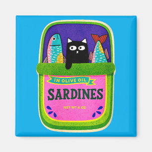 Aimant Sardines pour femmes Poisson en conserve Graphique