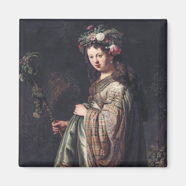 Aimant Saskia van Uylenburgh, Flora, Rembrandt, 1634 (Devant)