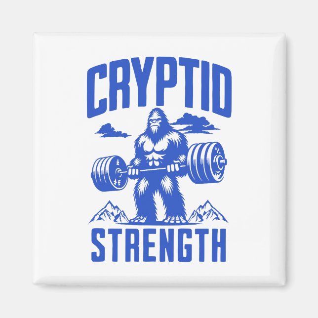 Aimant Sasquatch Cryptid Force Lifting Humour Monochrom (Devant)