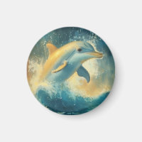 Sauts de dauphin bleu dans les vagues