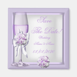 Aimant Sauvegarder la date mariage lavande violet lilas 3