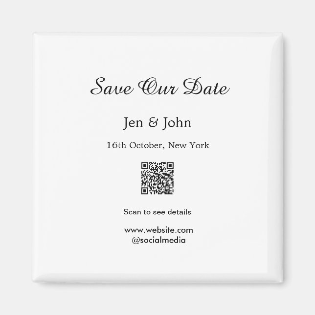 Aimant Sauvegarder notre date Scanner le QR pour les déta (Devant)