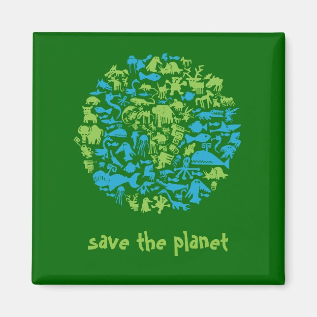 Aimant Sauvez la planète (Devant)