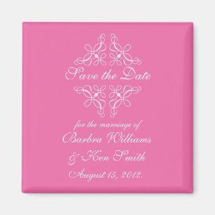 Aimant Sauvez l'aimant de date dans Candy rose