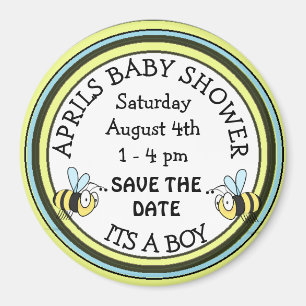 Aimant Sauvez l'aimant orienté d'abeille de baby shower