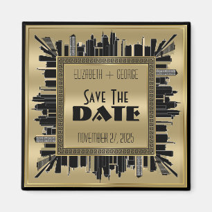 Aimant Sauvez le noir d'or de charme de Gatsby d'art déc