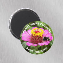 Sauvez les abeilles rose Zinnia Floral
